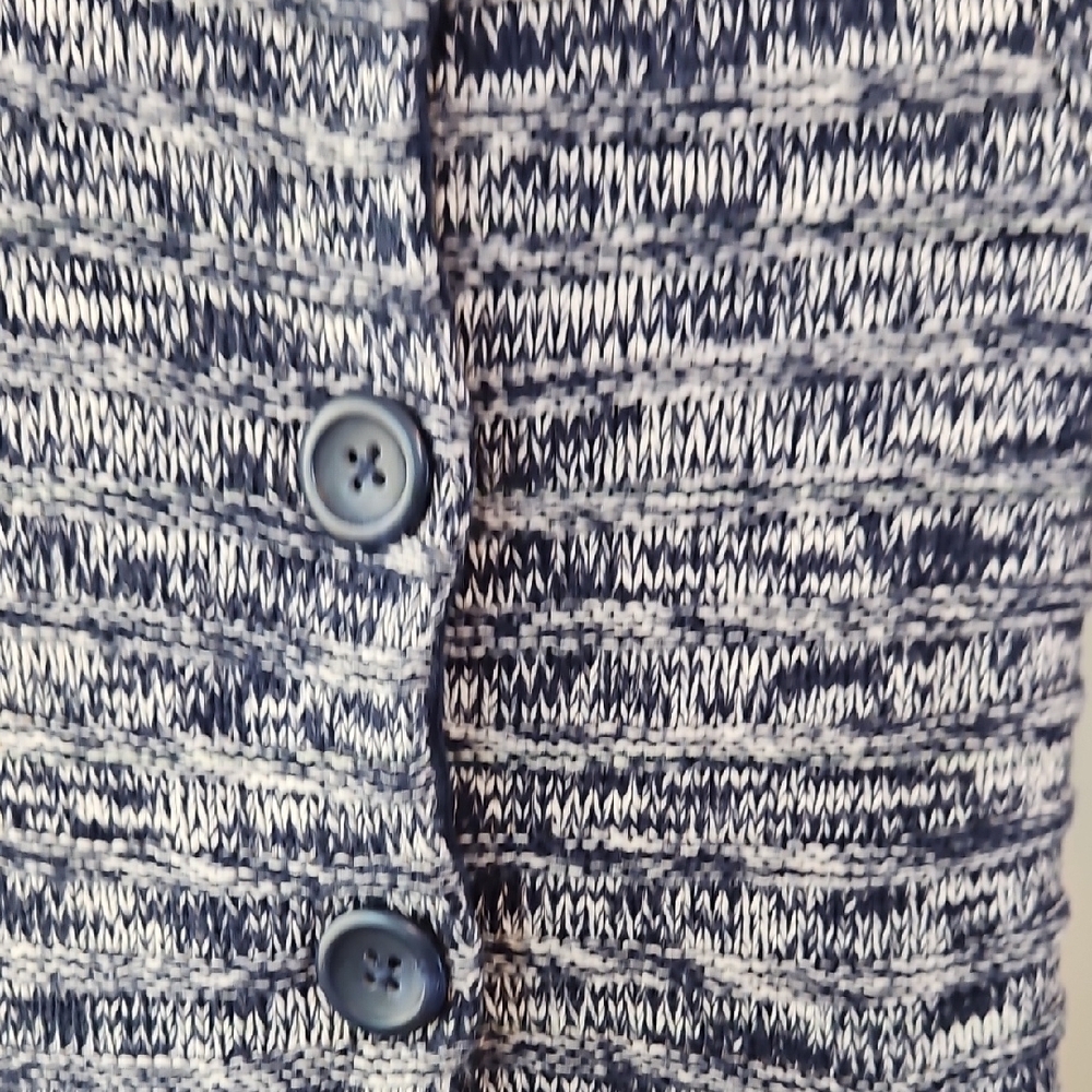 GAP Navy and White Kids Knit Button Down Sweater Jacket - Picture 3 of 7